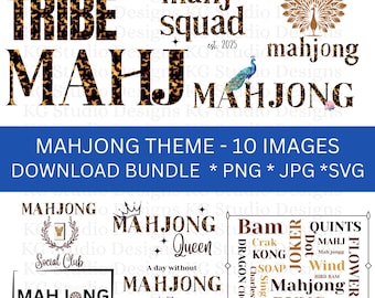 Tortoise Shell Mahjong Bundle: PNG, JPG, SVG Files (Digital Download)