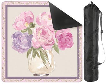 Mahjong Mat, Chinoiserie Mahjong Mat, Flower Vase Mahjong Mat