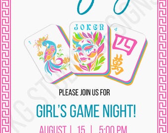 Mahjong Invitations, Editable Canva Invite, Margarita Mahjong, Mimosa Mahjong, Martini Mahjong Invitation, 3 styles included