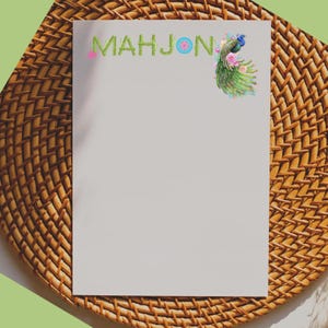 Bloc de notas adhesivas Mahjong Peacock / Notas Mahjong florales