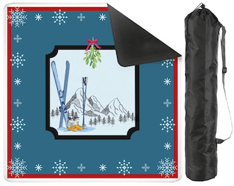 Ski Theme Mahjong Mat, Winter Theme Mahjong Mat, Mah jongg Mat
