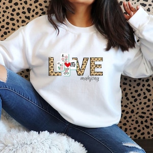 Mahjong Sweatshirt, Cracks Dots Bams, Cute Mahjong, Mahjong shirt, Gift for Mom, Mahjong lover, mahjong player, mahjong love