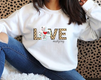 Mahjong Sweatshirt, Cracks Dots Bams, Cute Mahjong, Mahjong shirt, Gift for Mom, Mahjong lover, mahjong player, mahjong love