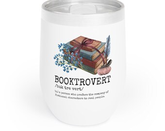 Funny Book Lover Tumbler | Reader Wine Tumbler | Booktrovert | Book lover gift