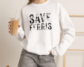 Felpa Ferris Bueller's Day Off / Felpa retrò Save Ferris / Felpa anni '80 / Ispirata allo stile vintage anni '80