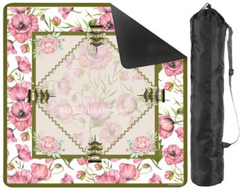 Floral Mahjong Mat, Mahjongg Mat, Chinoiserie Mahjong Mat