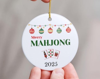 Mahjong Ceramic Christmas Ornament, Mahjong Ornament, Mahjong Gift, Mahjong Prize, Mahjong Holiday Ornament, Gift for Mahjong Player