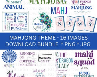 Mahjong Graphics Bundle: PNG, JPG, SVG Files (Digital Download