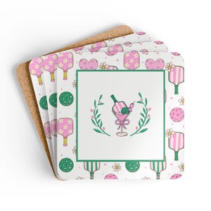 Coaster Set, Mahjong Theme Coaster, Game Night Gift, Mahjong gift, Pickleball theme gift, Mahjong pickleball, pickleball coasters