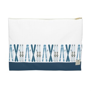 Ski Mahjong Tile Bag Accessory Pouch | Skiing Mahjong Tile Design