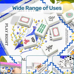 Lemon Theme Mahjong Mat – Lemon and Blue Mat - Fresh, Fun, and Perfect for Game Night image 9