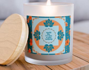 Mahjong Themed Candle: Vegan Wax, Wooden Wick, 50-Hour Burn