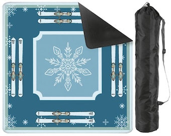 Ski Theme Mahjong Mat, Winter Theme Mahjong Mat, Mah jongg Mat