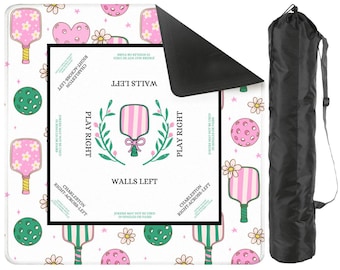 Pickleball Theme Mahjong Mat – with or without instructions, Fresh, Fun, and Perfect for Game Night