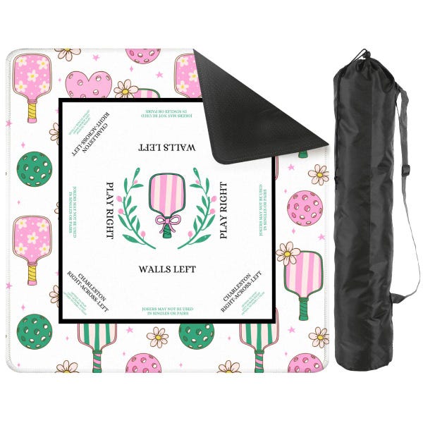 Pickleball Theme Mahjong Mat – with or without instructions, Fresh, Fun, and Perfect for Game Night