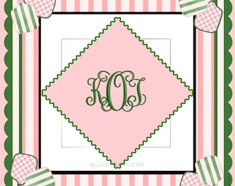 Personalize custom mahjong mat - pickleball theme - custom mahjong mat - monogram mahjong mat