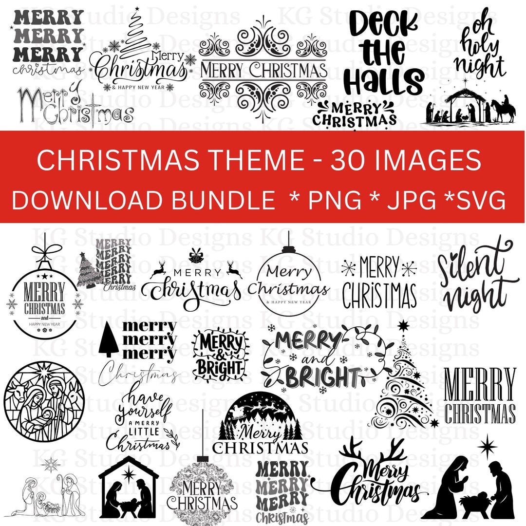 Christmas SVG Bundle: 30 Digital Images for Cricut & Silhouette ...