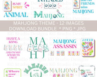 Mahjong Graphics Bundle: PNG, JPG Files (Digital Download)