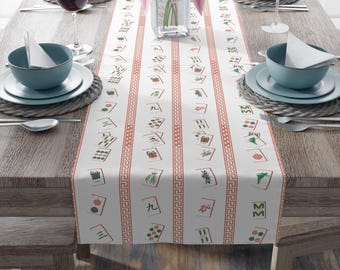 Holiday Mahjong Table Runner: Festive Game Night Decor