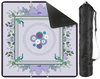 Estera de Mahjong Floral Liliac, Estera de Mahjong Púrpura, Estera de Mah jongg, Estera de Mahj Floral