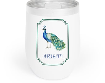 Bird Bam Mahjong Theme Chill Wine Tumbler | Mahjong Tile Wine Tumbler