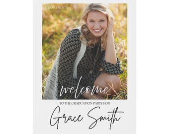 Personalized Graduation Photo Welcome Yard Sign, Plastic Yard Sign | Class of 2026