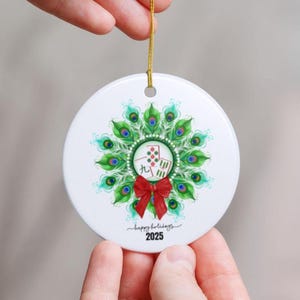Mahjong Ceramic Christmas Ornament, Mahjong Ornament, Mahjong Gift, Mahjong Prize, Mahjong Holiday Ornament, Gift for Mahjong Player