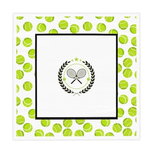 Tennis Theme Mahjong Tablecloth: Vibrant Game Night Cover