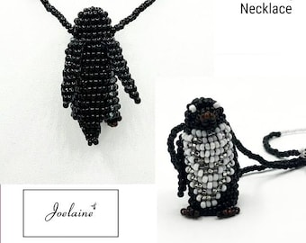Beaded Penguin Necklace with Magnetic Clasp -Unique Unisex Gift for Under 70 - Made in USA