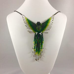 Glass Bead Bird Necklace