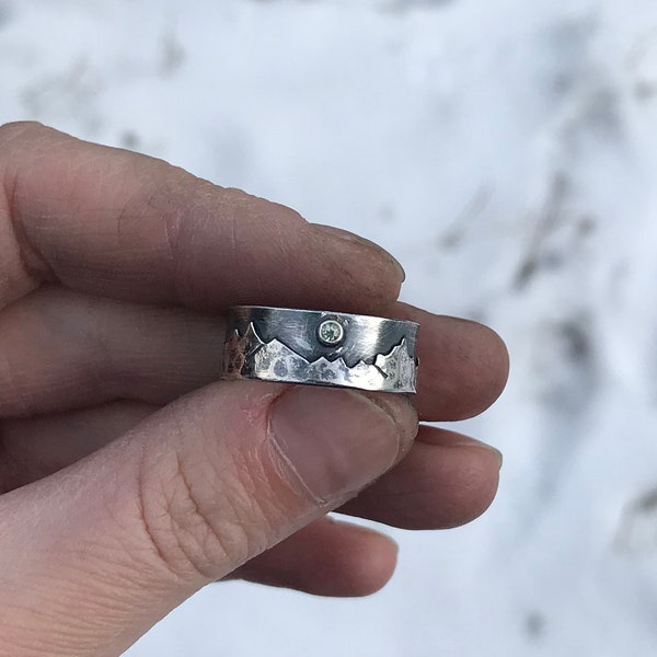 Montana Yogo Sapphire Mountain Range Ring