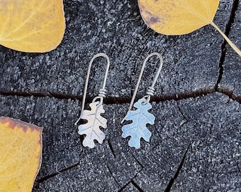 Sterling Silver Oak Leaf Dangily Earrings