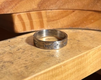 Oxidized Sterling Silver Trout Salmon Band Ring