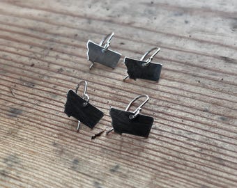 Small Montana Dangle Earrings Oxidized Sterling Silver