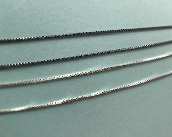 Cadena de caja de plata esterlina de 16, 18 y 24 pulgadas