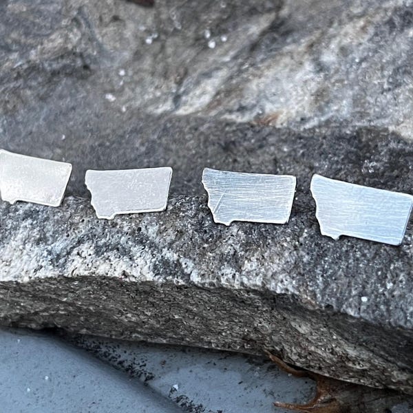 Postes de plata esterlina con silueta pequeña de Montana cepillada brillante