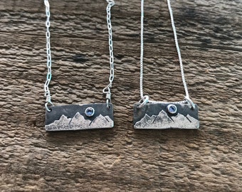 Montana Yogo Sapphire & Sterling Silver Mountain Necklace