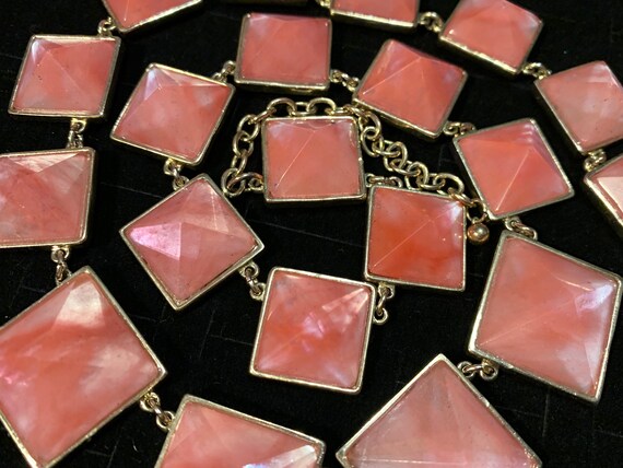 Vintage Cherry Quartz Crystal Prism Pyramid Neckl… - image 2