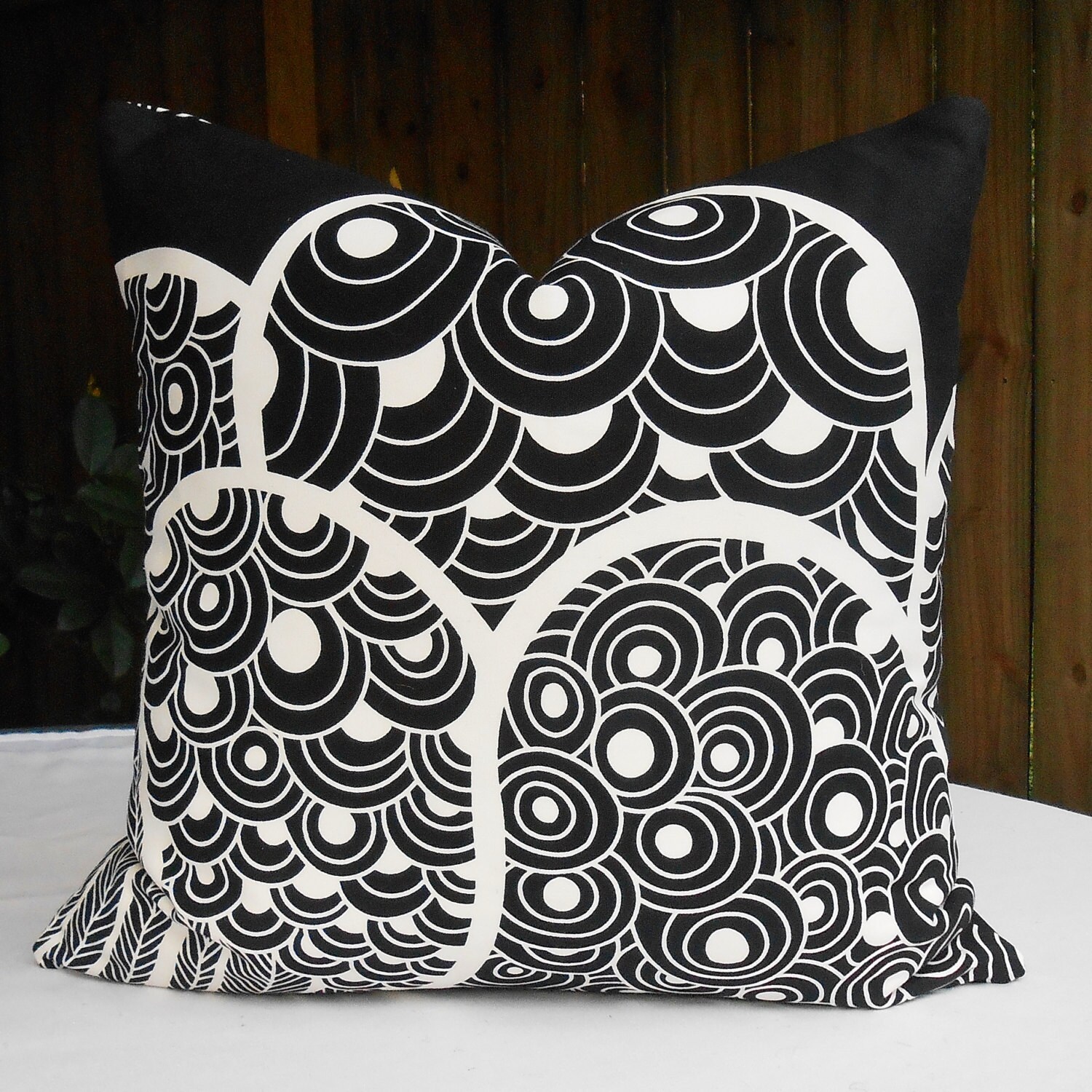 Sale Black & White Ikea Fabric Pillow Cover 18x18 Etsy