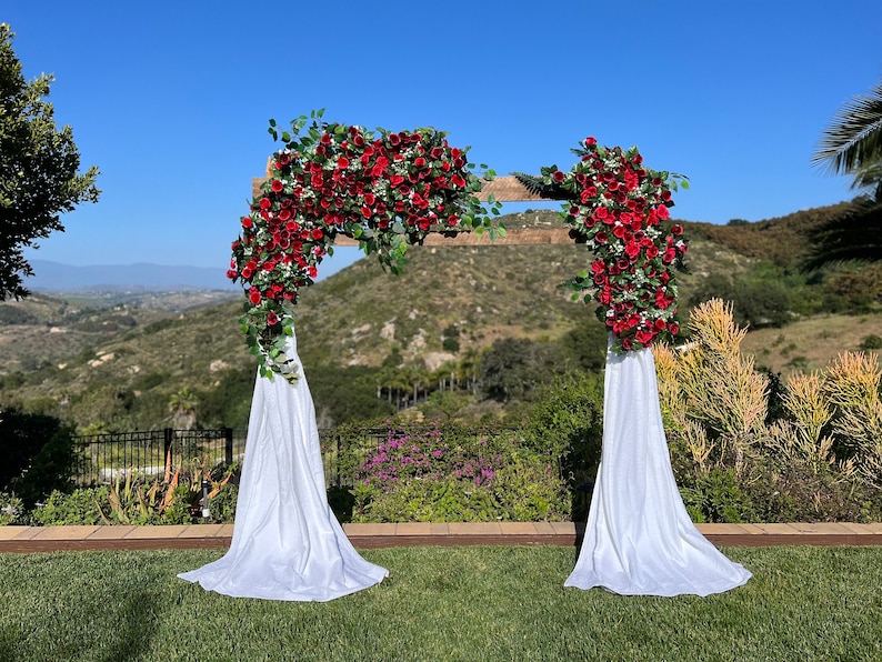 Luxury Scarlet Red Rose Wedding Ceremony Flowers, Red Floral Wedding ...