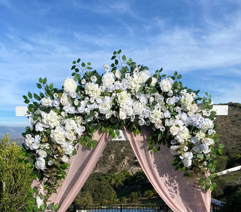 Wedding Ceremony Archway Flowers, White Wedding Archway Flowers, Chuppah Flowers, Wedding Flower, Custom Wedding Flowers, Boho Weddings 8 ft Primary Design