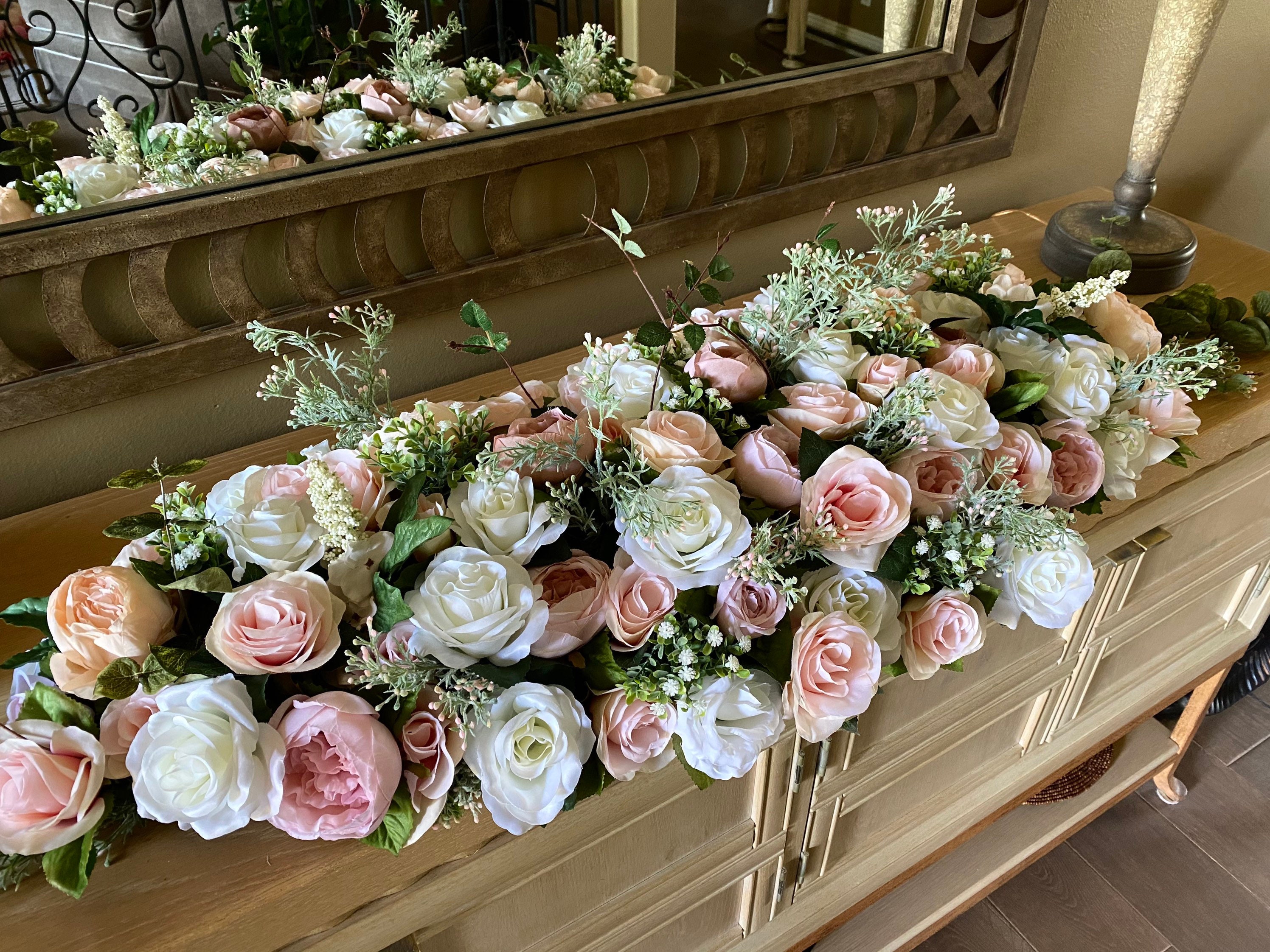 Blush Sweetheart Table Flowers Reception Mantle Flowers - Etsy Blush Sweetheart Table Flowers Reception Mantle Flowers - Etsy