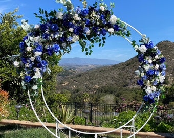 Blue Wedding Flower Package, Wedding Flowers, Circle Wedding Arch Flowers, Blue Wedding Arch Floral Package, Blue Weddings, Blue Flower Swag