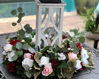 Wedding Lantern Floral Design, Lantern Centerpiece, Bridesmaids Gift, Wedding Centerpiece,  Lantern Floral Design, Bridal Table Floral Decor