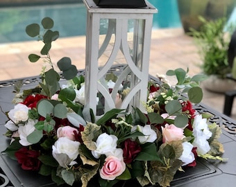 🏮 Farol Rústico Blanco Grande – Decoración Para Bodas, Mesas Y Fiestas – Kate Aspen MW36942