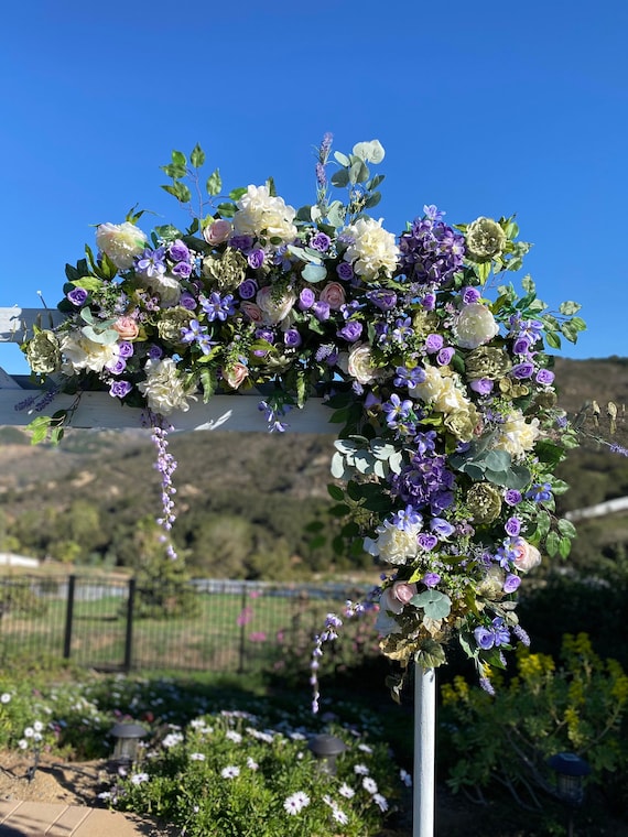 Lavender Wedding Arch Flower Swag Mantle Stairway Circle Etsy