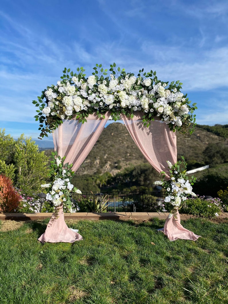 Wedding Ceremony Archway Flowers, White Wedding Archway Flowers, Chuppah Flowers, Wedding Flower, Custom Wedding Flowers, Boho Weddings image 9