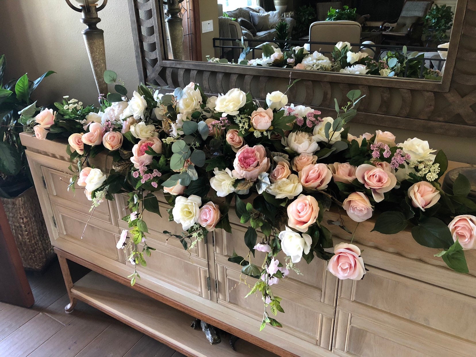 Sweetheart Table Flowers Cascading Centerpiece Blush - Etsy Sweetheart Table Flowers Cascading Centerpiece Blush - Etsy