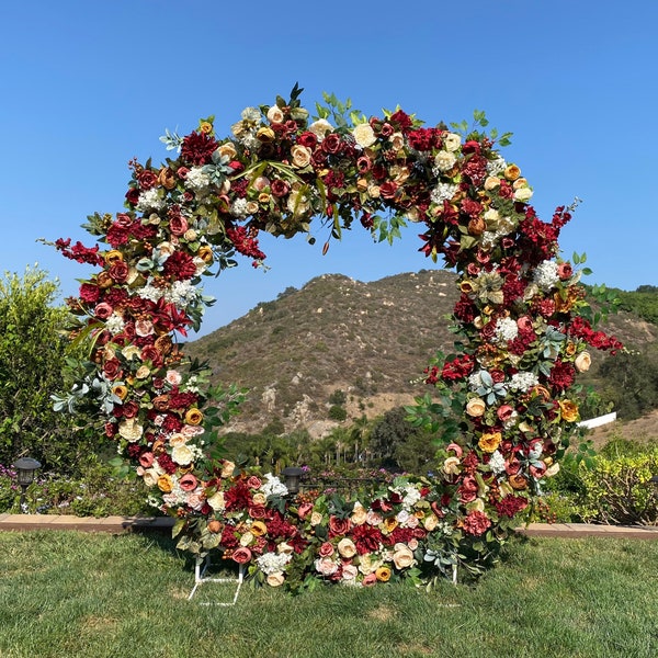Wedding Arch Flowers Burgundy Etsy
