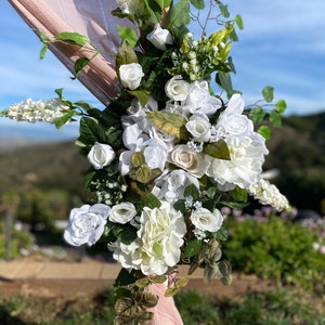 Wedding Ceremony Archway Flowers, White Wedding Archway Flowers, Chuppah Flowers, Wedding Flower, Custom Wedding Flowers, Boho Weddings image 8
